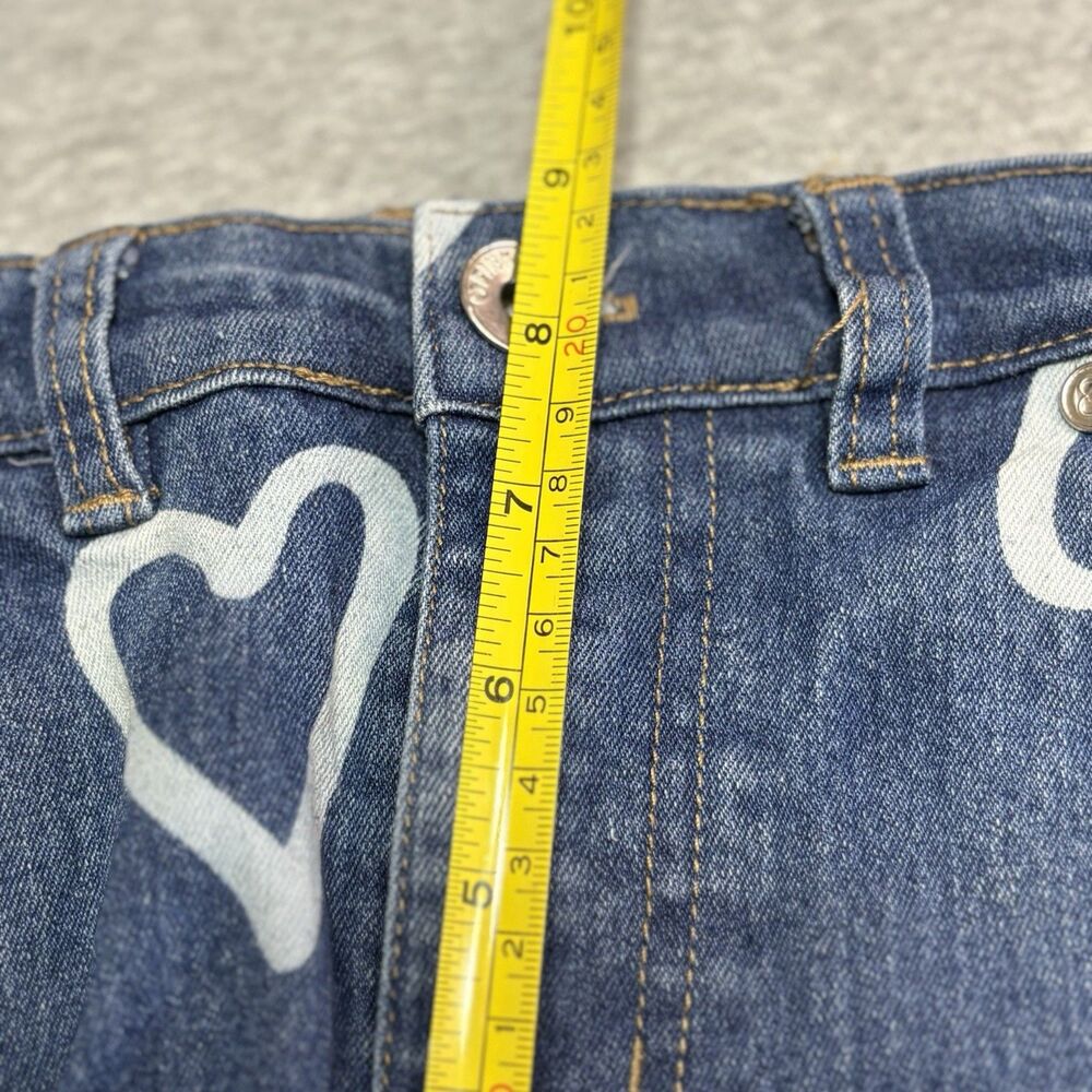 Pink Velvet Girl's Denim Jeans Size 7 with White Heart Imprint - Picture 12 of 12